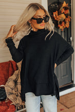 Load image into Gallery viewer, Side Slit High-Low Cowl Neck Long Sleeve Blouse