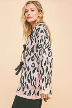 Load image into Gallery viewer, Davi & Dani Leopard Ribbon Tie Front Loose Fit Cardigan