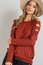 Load image into Gallery viewer, Cutout Round Neck Long Sleeve Top