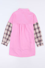 Load image into Gallery viewer, Plaid Button Up Shacket with Chest Pockets