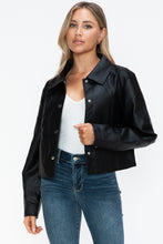 Load image into Gallery viewer, Snobbish Snap Down Long Sleeve PU Leather Jacket
