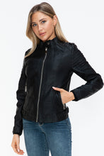 Load image into Gallery viewer, Snobbish PU Leather Biker Jacket with Side Zip Pockets
