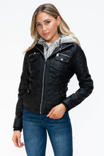 Load image into Gallery viewer, YMI Removable Faux Layered Multi-Pocket Jacket with Fuzzy Hood
