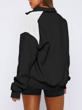 Load image into Gallery viewer, Contrast Quarter Zip Long Sleeve Sweatshirt
