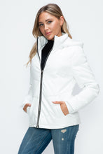 Load image into Gallery viewer, How Dare U Pocketed Zip Up Puffer Jacket with Removable Hood
