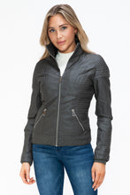 Load image into Gallery viewer, YMI Faux Layered Double-Zipper Jacket with Fuzzy Hood
