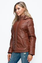 Load image into Gallery viewer, How Dare U Pocketed Zip Up Puffer Jacket with Removable Hood
