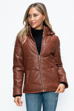 Load image into Gallery viewer, How Dare U Pocketed Zip Up Puffer Jacket with Removable Hood
