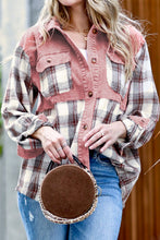 Load image into Gallery viewer, Pocketed Plaid Collared Neck Shacket
