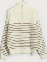 Load image into Gallery viewer, Striped Half Zip Long Sleeve Sweater
