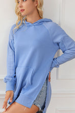 Load image into Gallery viewer, Exposed Seam Kangaroo Pocket Long Sleeve Hoodie
