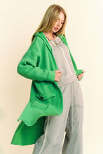 Load image into Gallery viewer, Davi &amp; Dani Side Slit Button Up Hooded Cardigan
