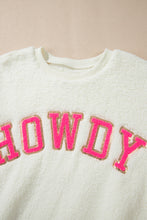 Load image into Gallery viewer, HOWDY Patched Round Neck Sherpa Sweatshirt
