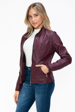 Load image into Gallery viewer, YMI Faux Layered Double-Zipper Jacket with Fuzzy Hood
