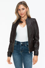 Load image into Gallery viewer, Snobbish PU Leather Biker Jacket with Side Zip Pockets

