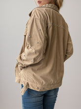 Load image into Gallery viewer, Studded Collared Neck Button Up Jacket
