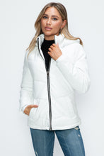 Load image into Gallery viewer, How Dare U Pocketed Zip Up Puffer Jacket with Removable Hood
