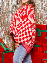Load image into Gallery viewer, Candy Cane Contrast Round Neck Sweater
