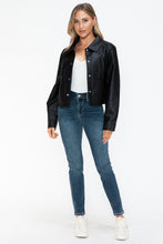 Load image into Gallery viewer, Snobbish Snap Down Long Sleeve PU Leather Jacket
