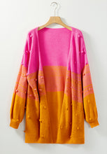 Load image into Gallery viewer, Pompom Color Block Open Front Cardigan
