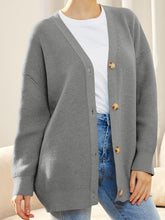 Load image into Gallery viewer, Button Down V-Neck Long Sleeve Cardigan
