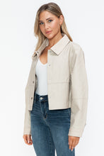 Load image into Gallery viewer, Snobbish Snap Down Long Sleeve PU Leather Jacket
