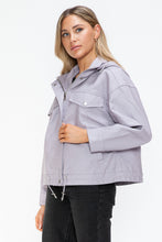 Load image into Gallery viewer, How Dare U Drawstring Hem PU Leather Zip Up Jacket
