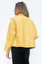 Load image into Gallery viewer, How Dare U Drawstring Hem PU Leather Zip Up Jacket

