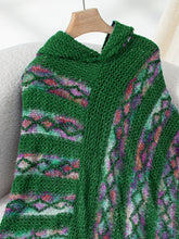 Load image into Gallery viewer, Fringe Contrast Hooded Poncho
