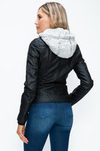Load image into Gallery viewer, YMI Faux Layered Double-Zipper Jacket with Fuzzy Hood
