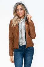 Load image into Gallery viewer, YMI Faux Layered Double-Zipper Jacket with Fuzzy Hood
