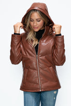 Load image into Gallery viewer, How Dare U Pocketed Zip Up Puffer Jacket with Removable Hood
