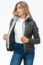 Load image into Gallery viewer, YMI Faux Layered Double-Zipper Jacket with Fuzzy Hood
