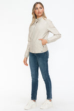 Load image into Gallery viewer, Snobbish Faux Leather Biker Jacket with Side Zip Pockets
