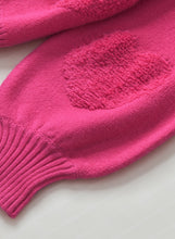 Load image into Gallery viewer, Pearl Trim Heart V-Neck Sweater
