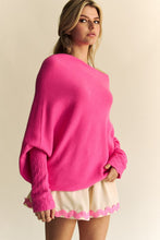 Load image into Gallery viewer, Davi &amp; Dani Solid Color Batwing Sleeve Sweater
