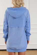 Load image into Gallery viewer, Exposed Seam Kangaroo Pocket Long Sleeve Hoodie
