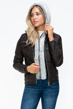 Load image into Gallery viewer, YMI Removable Faux Layered Multi-Pocket Jacket with Fuzzy Hood
