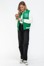 Load image into Gallery viewer, Love Me Now PU Leather Contrast Snap Down Bomber Jacket
