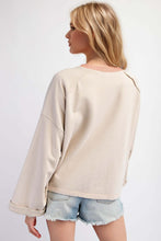 Load image into Gallery viewer, Flower Patch Plaid Round Neck Long Sleeve T-Shirt
