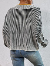 Load image into Gallery viewer, Striped V-Neck Long Sleeve Sweater
