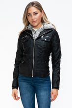 Load image into Gallery viewer, YMI Removable Faux Layered Multi-Pocket Jacket with Fuzzy Hood
