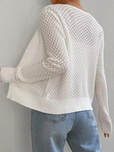 Load image into Gallery viewer, Tied Openwork V-Neck Long Sleeve Cardigan

