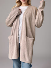 Load image into Gallery viewer, Open Front Long Sleeve Cardigan with Pockets
