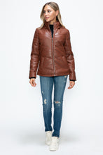 Load image into Gallery viewer, How Dare U Pocketed Zip Up Puffer Jacket with Removable Hood
