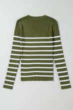 Load image into Gallery viewer, Striped Contrast Long Sleeve Knit Top

