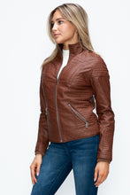 Load image into Gallery viewer, YMI Faux Layered Double-Zipper Jacket with Fuzzy Hood
