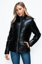 Load image into Gallery viewer, How Dare U Pocketed Zip Up Puffer Jacket with Removable Hood
