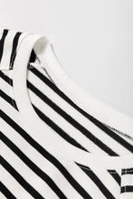 Load image into Gallery viewer, Slit Striped Round Neck Long Sleeve Sweatshirt
