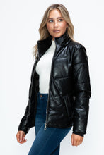 Load image into Gallery viewer, How Dare U Pocketed Zip Up Puffer Jacket with Removable Hood

